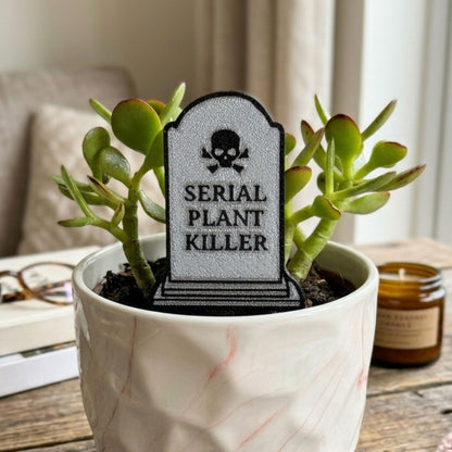 Serial Plant Killer Tombstone Funny Plant Stakes