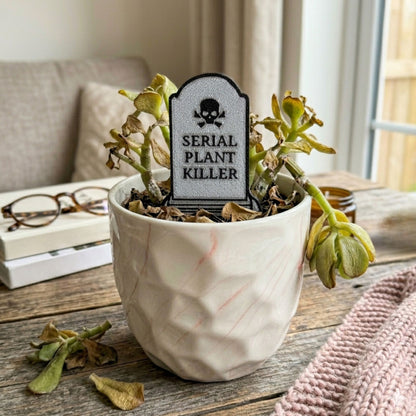 Serial Plant Killer Tombstone Funny Plant Stakes