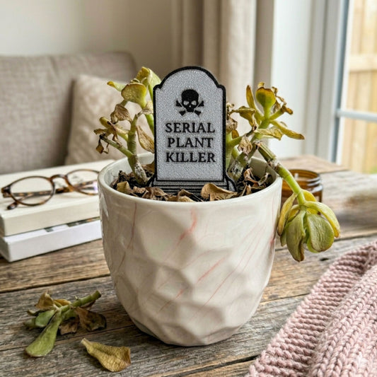 Serial Plant Killer Tombstone Funny Plant Stakes