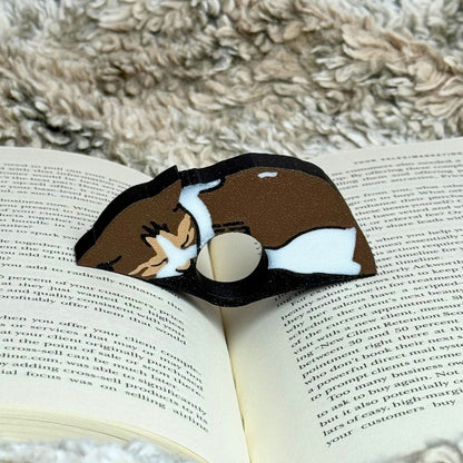 Custom Sleepy Cat Book Page Holder