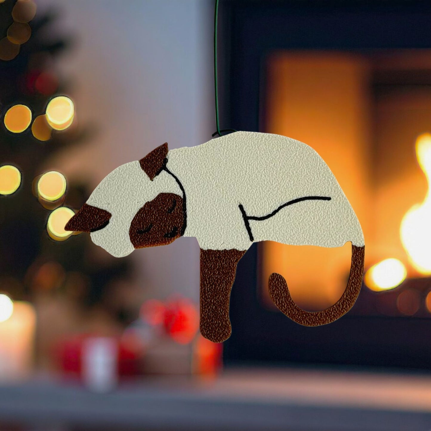 Siamese Cat Ornament with Adorable Toe Beans