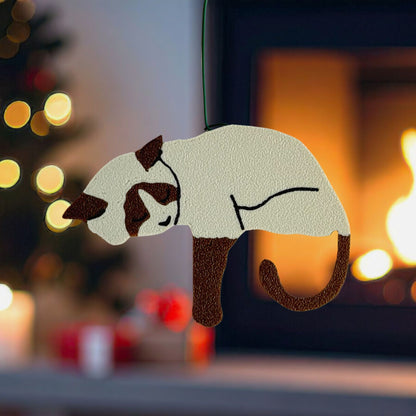 Siamese Cat Ornament with Adorable Toe Beans