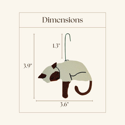 Siamese Cat Ornament with Adorable Toe Beans