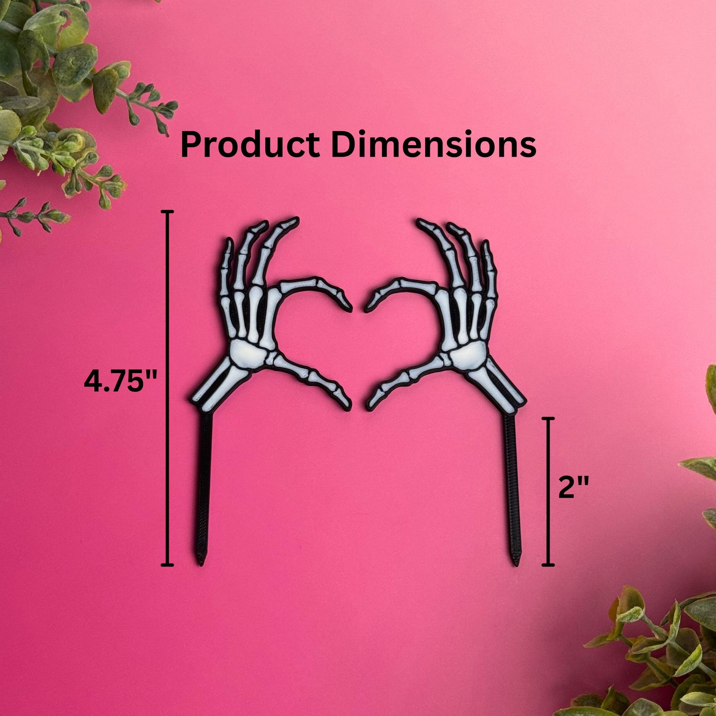 Skeleton Bone Heart Hands Plant Stakes for Houseplants
