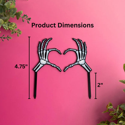 Skeleton Bone Heart Hands Plant Stakes for Houseplants