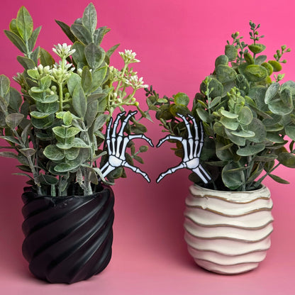 Skeleton Bone Heart Hands Plant Stakes for Houseplants