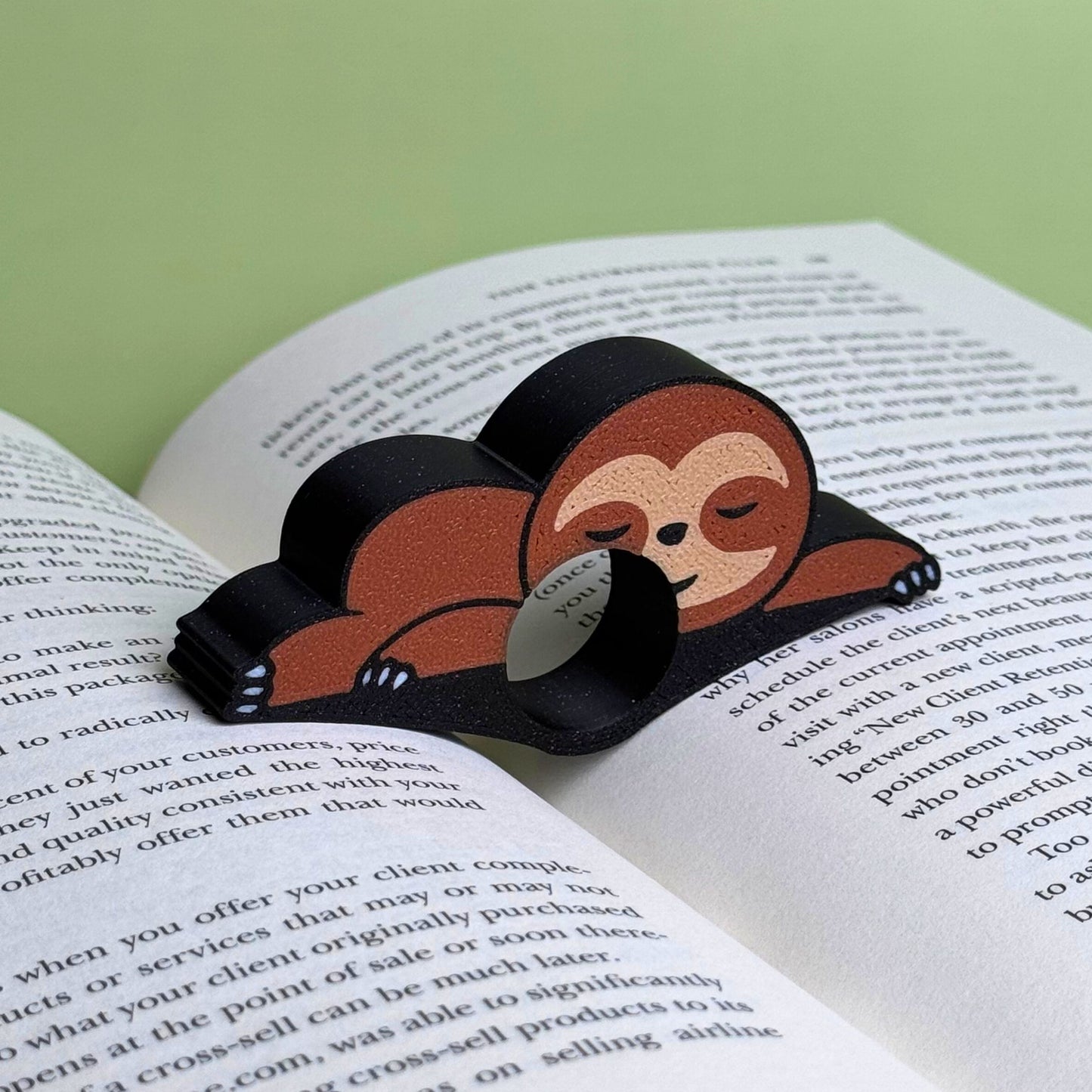 Sleepy Sloth Book Page Holder Ring