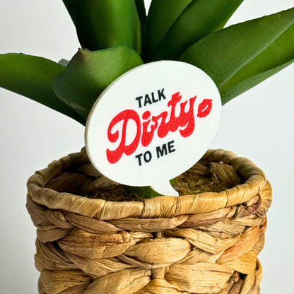 Talk Dirt-y to Me Plant Pun Funny Plant Stakes