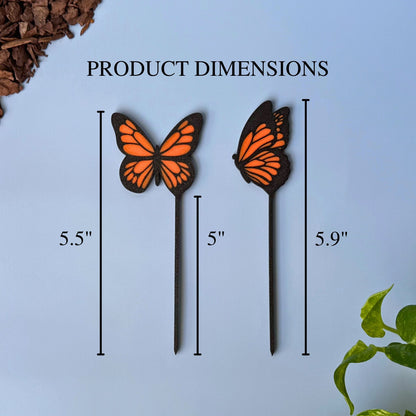 Custom Colorful Butterfly Plant Stake Set of 2 for Houseplants