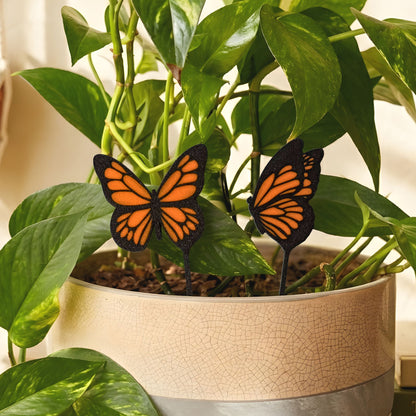 Custom Colorful Butterfly Plant Stake Set of 2 for Houseplants