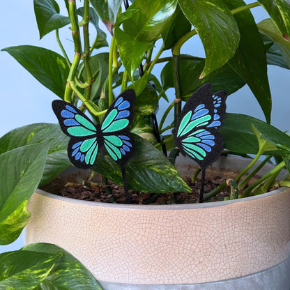 Custom Colorful Butterfly Plant Stake Set of 2 for Houseplants