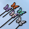 Custom Colorful Butterfly Plant Stake Set of 2 for Houseplants