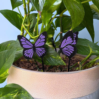 Custom Colorful Butterfly Plant Stake Set of 2 for Houseplants