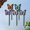 Custom Colorful Butterfly Plant Stake Set of 2 for Houseplants