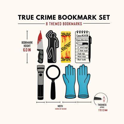 True Crime Bookmark Set | Magnetic Case Reader Gift