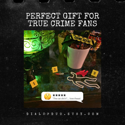 True Crime Scene Sets for Houseplants, Terrariums, & Home Decor