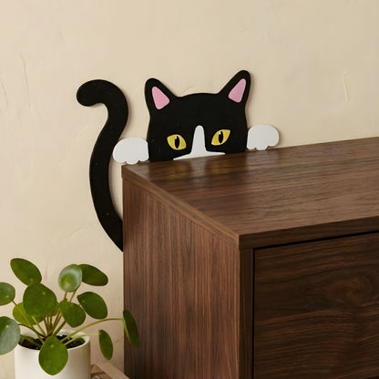 Tuxedo Cat Door Topper | Black and White Cat Wall Decor