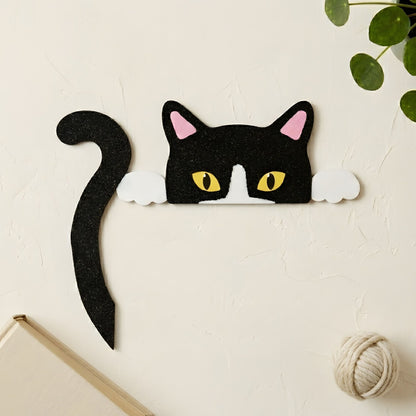 Tuxedo Cat Door Topper | Black and White Cat Wall Decor