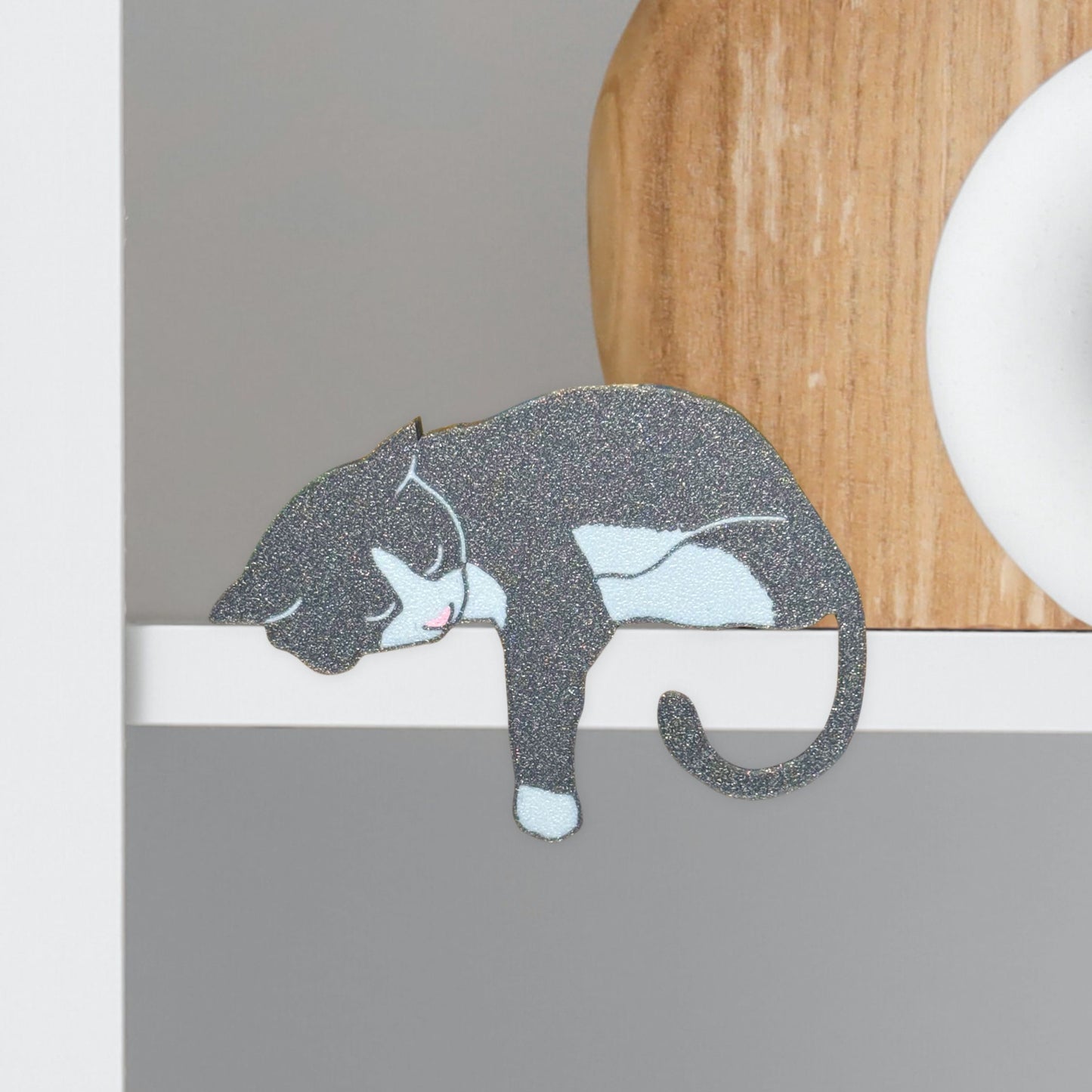 Tuxedo Cat Shelf Pet - Cat Theme Home Decor