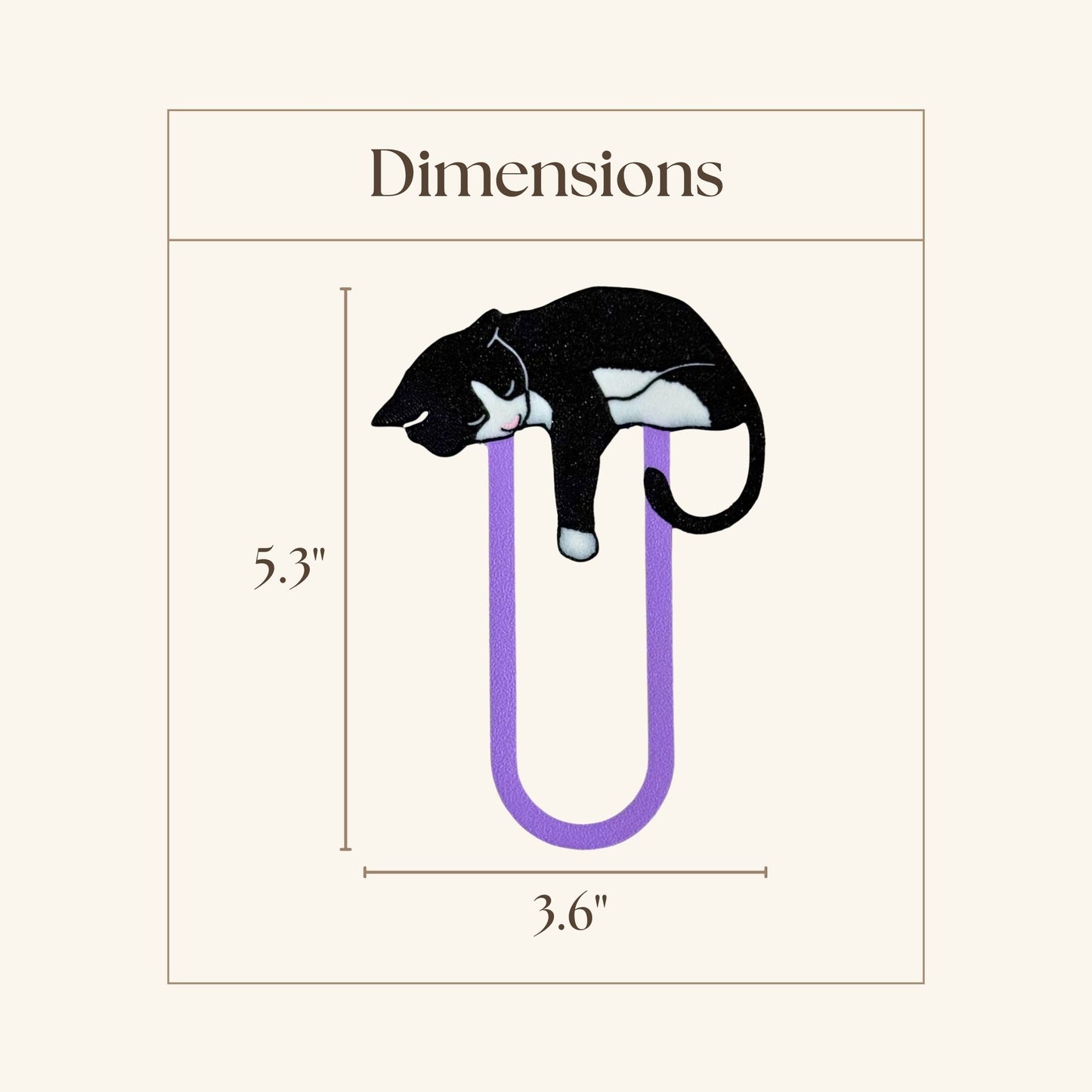 Adorable Black Tuxedo Cat Bookmark - Flexible Paperclip Design