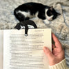 Adorable Black Tuxedo Cat Bookmark - Flexible Paperclip Design