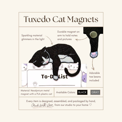 Adorable Tuxedo Cat Fridge Magnets