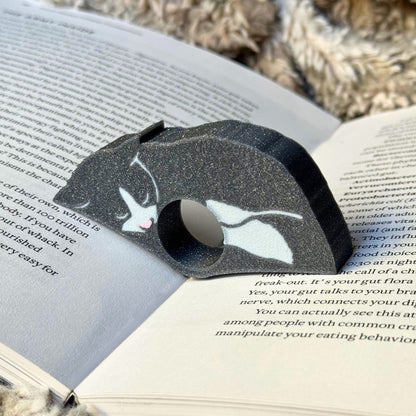 Adorable Tuxedo Cat Book Page Holder Ring