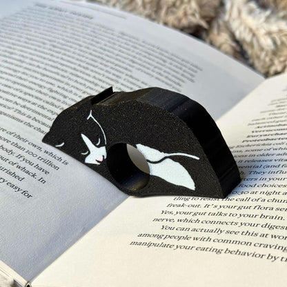 Adorable Tuxedo Cat Book Page Holder Ring