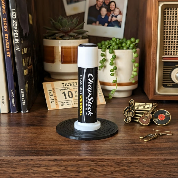 Retro Lip Balm Stand | Vinyl Record Desk Accessory