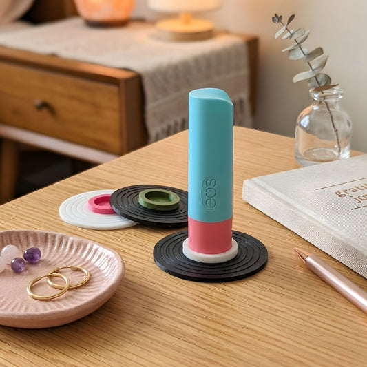 Retro Lip Balm Stand | Vinyl Record Desk Accessory