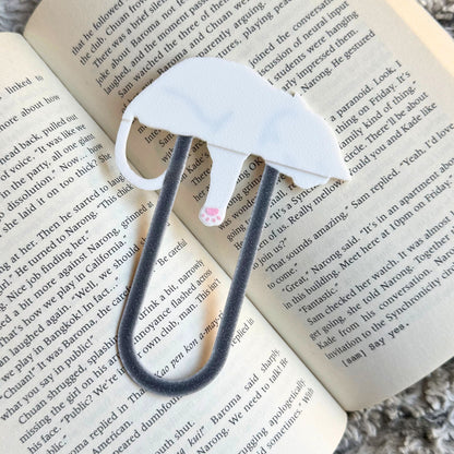 White Cat Bookmark | Sleepy Cat Reader Gift