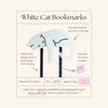 White Cat Bookmark | Sleepy Cat Reader Gift