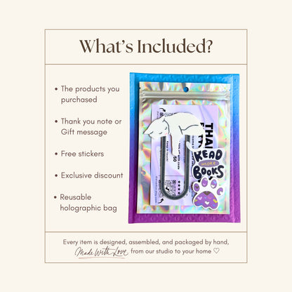 White Cat Bookmark | Sleepy Cat Reader Gift