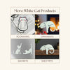 White Cat Bookmark | Sleepy Cat Reader Gift