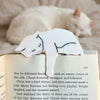 White Cat Bookmark | Sleepy Cat Reader Gift
