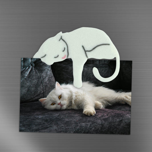 White Cat Fridge Magnets