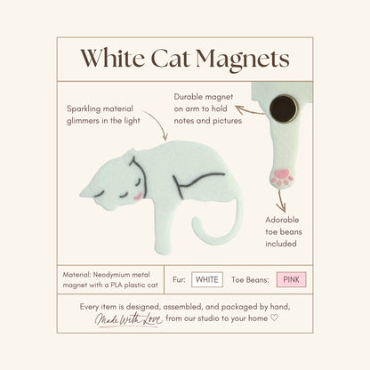 White Cat Fridge Magnets