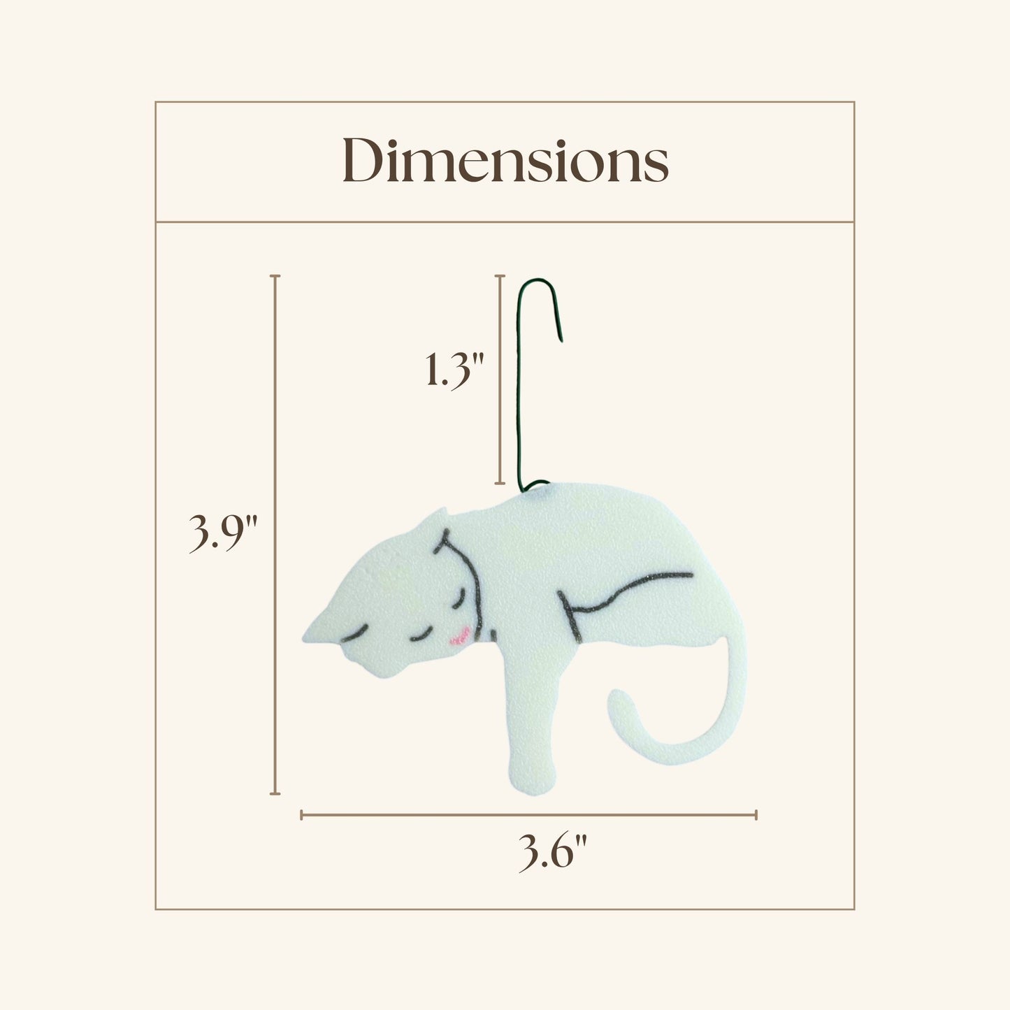 White Cat Ornament with Adorable Toe Beans