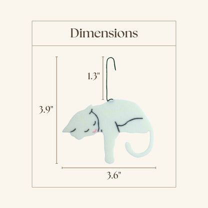 White Cat Ornament with Adorable Toe Beans