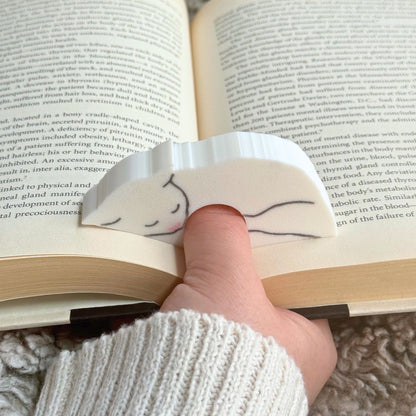 White Cat Book Page Holder Ring