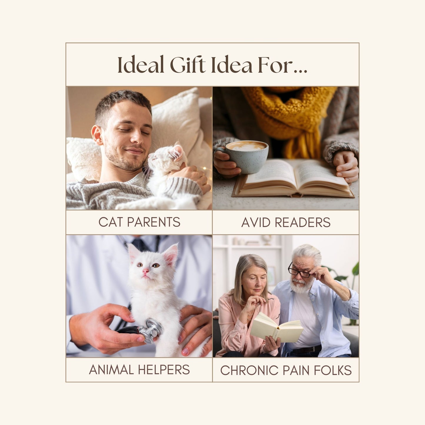 White Cat Book Page Holder Ring