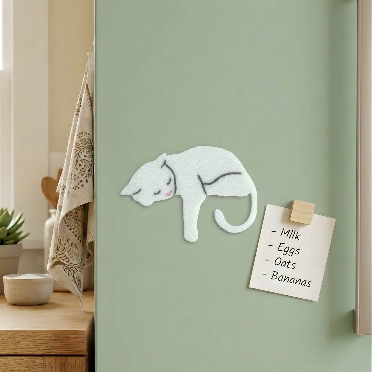 White Cat Fridge Magnets | Cat Lover Gift