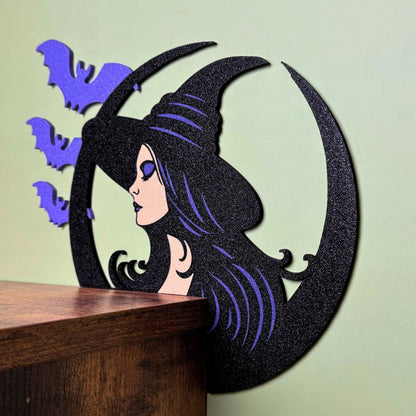 Witch Bat Door Corner Sign