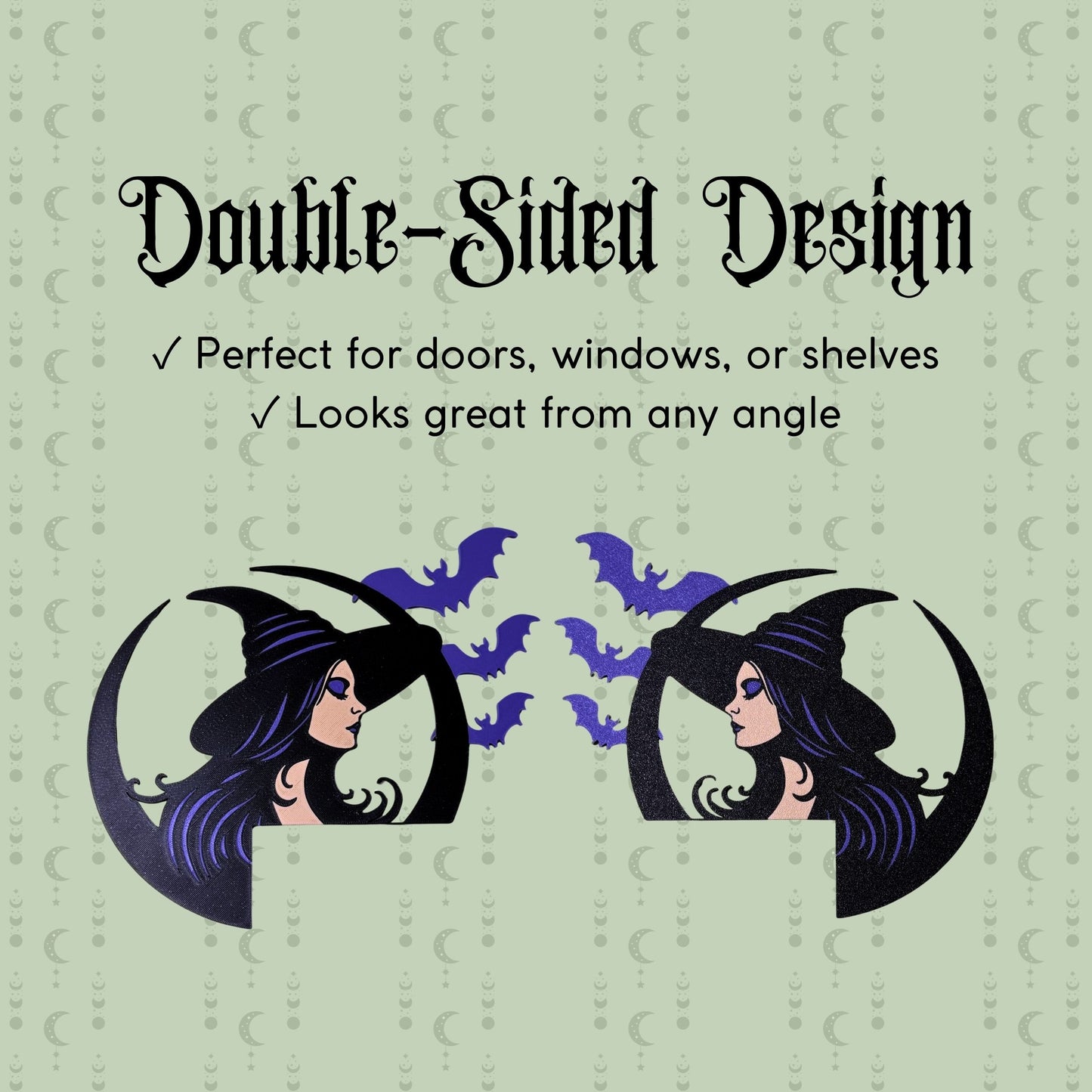 Witch Bat Door Corner Sign