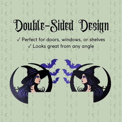 Witch Bat Door Corner Sign