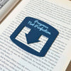 Navy bule bookmark spot keeper that reads Progress Not Perfection