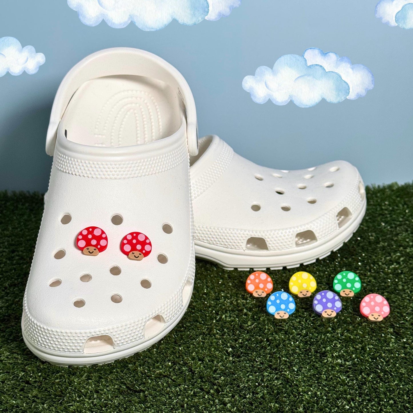 Mushroom Clog Charms | Stocking Stuffer Shoe Gift