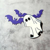 Halloween Door Corner Sign | Ghost and Bat Decor