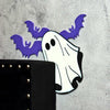 Halloween Door Corner Sign | Ghost and Bat Decor