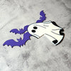Halloween Door Corner Sign | Ghost and Bat Decor